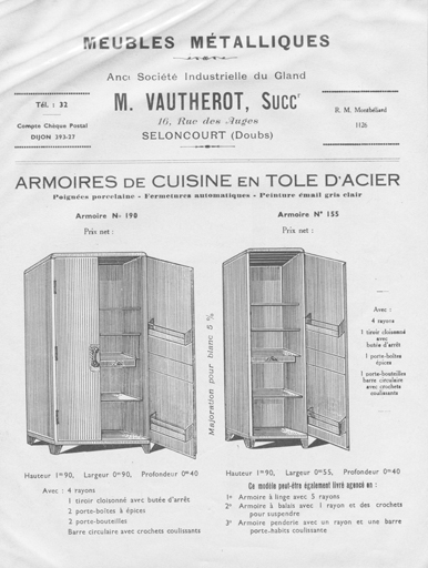 Meubles métalliques M. Vautherot. © Raphaël  Favereaux (reproduction) / Région Bourgogne-Franche-Comté, Inventaire du patrimoine - 2012