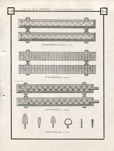 Planchettes et chevilles. © Raphaël  Favereaux (reproduction) / Région Bourgogne-Franche-Comté, Inventaire du patrimoine - 2012