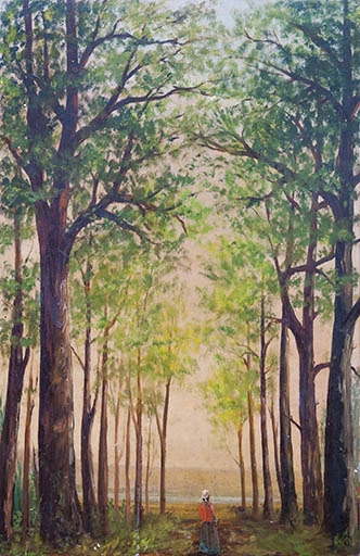 Détail : le panneau inférieur de la porte conduisant à une des chambres de l'étage. © Jérôme Mongreville / Région Bourgogne-Franche-Comté, Inventaire du patrimoine - 2012