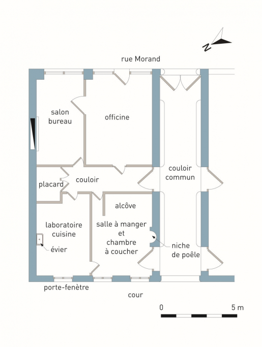 Restitution de la distribution du rez-de-chaussée. © Mathias Papigny / Région Bourgogne-Franche-Comté, Inventaire du patrimoine - 2013
