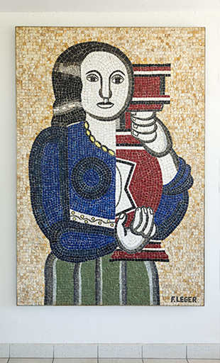 Mosaïque réplique d'une oeuvre de Léger. (ex Léger) © Mary Ruffinoni / Région Bourgogne-Franche-Comté, Inventaire du patrimoine - 2014