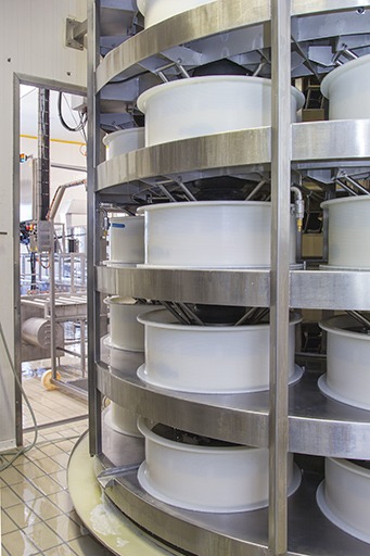 Fabrication : pressage des comtés. © Sonia Dourlot / Région Bourgogne-Franche-Comté, Inventaire du patrimoine - 2014