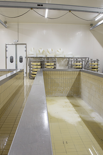 Atelier de saumurage : bac vide. © Sonia Dourlot / Région Bourgogne-Franche-Comté, Inventaire du patrimoine - 2014