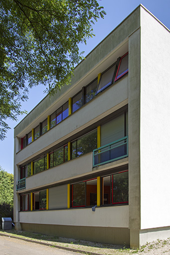 Pignon nord du bâtiment d'internat de garçons et d'externat. © Sonia Dourlot / Région Bourgogne-Franche-Comté, Inventaire du patrimoine - 2014