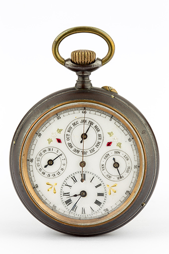 Montre de gousset mécanique fin 19e-début 20e siècle : maison Binétruy (place de l'Hôtel de Ville). © Sonia Dourlot / Région Bourgogne-Franche-Comté, Inventaire du patrimoine - 2014 Montre de gousset mécanique fin 19e-début 20e siècle : maison Binétruy (place de l'Hôtel de Ville). © Sonia Dourlot / Région Bourgogne-Franche-Comté, Inventaire du patrimoine - 2014