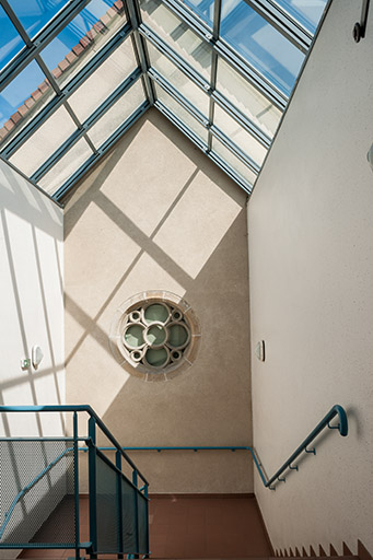 Chapelle : chevet,  jonction avec l'extension sud © Jérôme Mongreville / Région Bourgogne-Franche-Comté, Inventaire du patrimoine - 2014