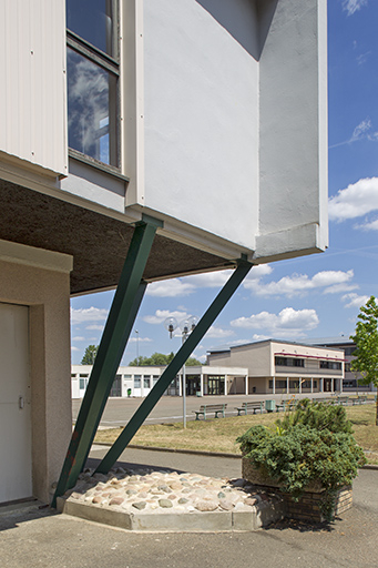 Détail de l'angle sud-est de la cantine. © Sonia Dourlot / Région Bourgogne-Franche-Comté, Inventaire du patrimoine - 2014