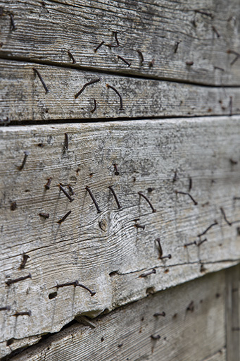 Façade postérieure : support de l'essentage de tavaillons, sans tavaillon. © Sonia Dourlot / Région Bourgogne-Franche-Comté, Inventaire du patrimoine - 2015