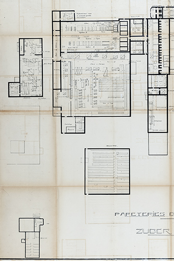 Papeteries de Torpes, Züber-Rieder et Cie, plan [partie est], 1923 © Léa Huguenin-Vuillemin / Région Bourgogne-Franche-Comté, Inventaire du patrimoine - 2015