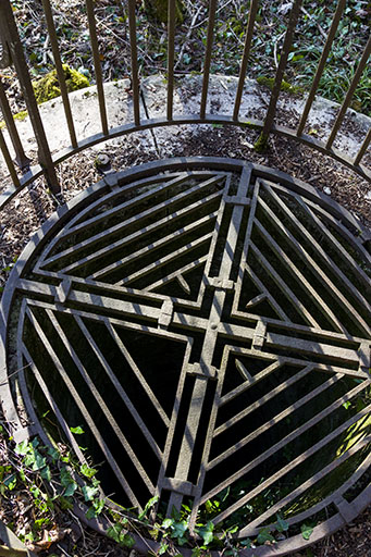 Grille de protection posée sur la margelle. © Sonia Dourlot / Région Bourgogne-Franche-Comté, Inventaire du patrimoine - 2015 Grille de protection posée sur la margelle. © Sonia Dourlot / Région Bourgogne-Franche-Comté, Inventaire du patrimoine - 2015