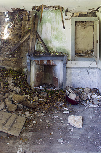 Intérieur du bâtiment : une pièce avec cheminée. © Sonia Dourlot / Région Bourgogne-Franche-Comté, Inventaire du patrimoine - 2015 Intérieur du bâtiment : une pièce avec cheminée. © Sonia Dourlot / Région Bourgogne-Franche-Comté, Inventaire du patrimoine - 2015