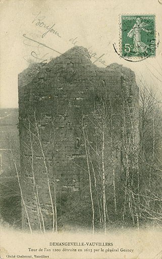 Demangevelle. Tour. Carte postale. © Jérôme  Mongreville (reproduction) / Région Bourgogne-Franche-Comté, Inventaire du patrimoine - 2015 Demangevelle. Tour. Carte postale. © Jérôme  Mongreville (reproduction) / Région Bourgogne-Franche-Comté, Inventaire du patrimoine - 2015