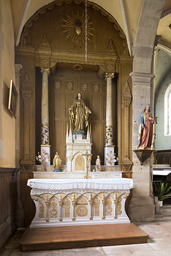 Statue représentant une Vierge de l'Assomption. © Sonia Dourlot / Région Bourgogne-Franche-Comté, Inventaire du patrimoine - 2015