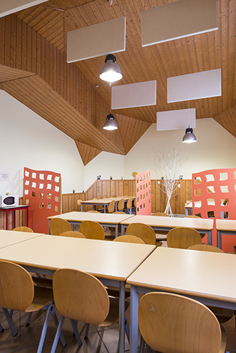 Détail de vue intérieure de la cantine.  © Mary Ruffinoni / Région Bourgogne-Franche-Comté, Inventaire du patrimoine - 2015