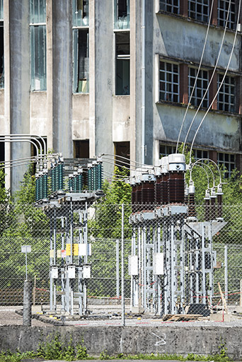 Etat en 2016. Usine A : poste de transformation, à l'est. © Sonia Dourlot / Région Bourgogne-Franche-Comté, Inventaire du patrimoine - 2016