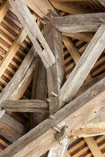 Assemblage de la ferme de la croupe. Détail. © Jérôme Mongreville / Région Bourgogne-Franche-Comté, Inventaire du patrimoine - 2016