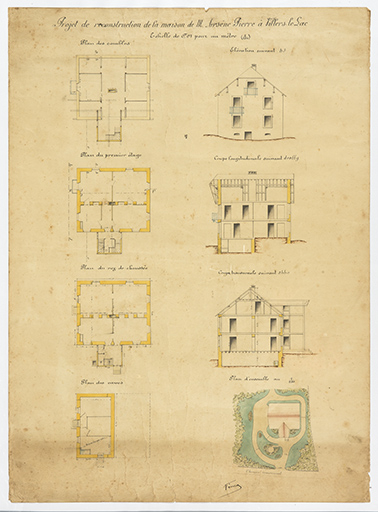 Projet de reconstruction de la maison de M. Arsène Pierre à Villers-le-Lac, 1er quart 20e siècle. © Sonia Dourlot / Région Bourgogne-Franche-Comté, Inventaire du patrimoine - 2016