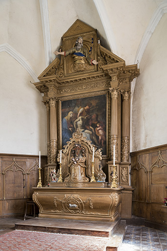 Retable et tableau d'autel. © Sonia Dourlot / Région Bourgogne-Franche-Comté, Inventaire du patrimoine - 2016
