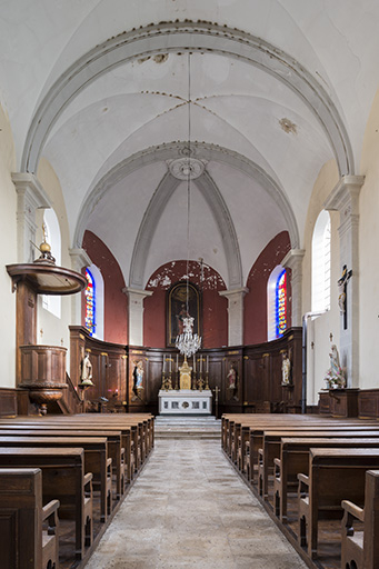 Intérieur de l'église depuis l'entrée. © Jérôme Mongreville / Région Bourgogne-Franche-Comté, Inventaire du patrimoine - 2016 Intérieur de l'église depuis l'entrée. © Jérôme Mongreville / Région Bourgogne-Franche-Comté, Inventaire du patrimoine - 2016