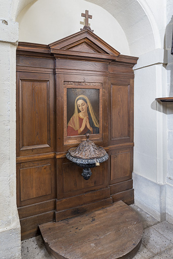 Les fonts baptismaux. © Jérôme Mongreville / Région Bourgogne-Franche-Comté, Inventaire du patrimoine - 2016 Les fonts baptismaux. © Jérôme Mongreville / Région Bourgogne-Franche-Comté, Inventaire du patrimoine - 2016