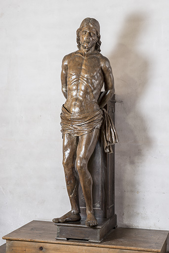 Statue représentant un Christ à la colonne. © Jérôme Mongreville / Région Bourgogne-Franche-Comté, Inventaire du patrimoine - 2017 Statue représentant un Christ à la colonne. © Jérôme Mongreville / Région Bourgogne-Franche-Comté, Inventaire du patrimoine - 2017