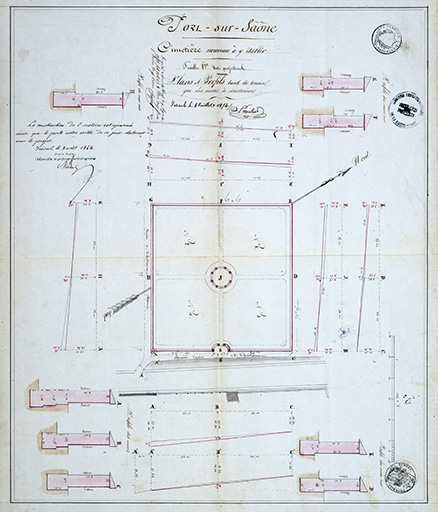 Plans et profils tant du terrain que des murs à construire. © Jérôme  Mongreville (reproduction), Jean-Baptiste Pambet / Région Bourgogne-Franche-Comté, Inventaire du patrimoine - 2017