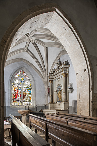 La chapelle latérale nord et sa voûte à nervures multiples. © Jérôme Mongreville / Région Bourgogne-Franche-Comté, Inventaire du patrimoine - 2017