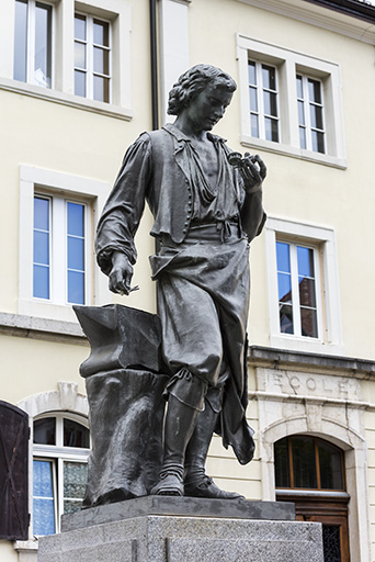 Statue de Daniel Jeanrichard au Locle (Charles Iguel, 1888). © Sonia Dourlot / Région Bourgogne-Franche-Comté, Inventaire du patrimoine - 2018