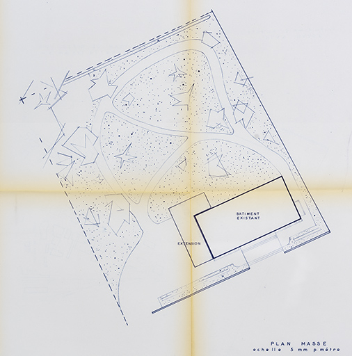 Schwartzmann Frères [...] Projet d'extension des magasins et bureaux. 1 [...] Plan masse, 24 février 1966. © Sonia Dourlot / Région Bourgogne-Franche-Comté, Inventaire du patrimoine - 2018