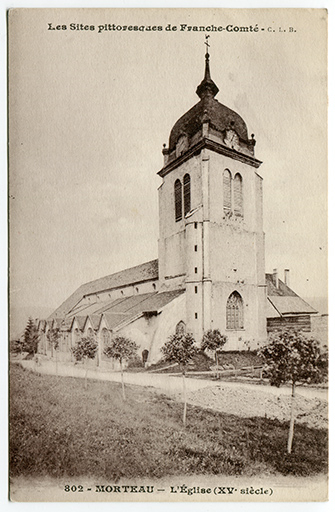 Les sites pittoresques de Franche-Comté. 802 - Morteau - L'église (XVe siècle), 1er quart 20e siècle. © Gilbert Poinsot / Région Bourgogne-Franche-Comté, Inventaire du patrimoine - 2018