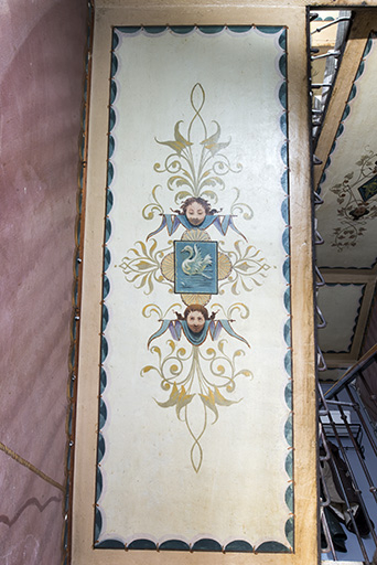 Plafond de la 2e volée. © Sonia Dourlot / Région Bourgogne-Franche-Comté, Inventaire du patrimoine - 2018