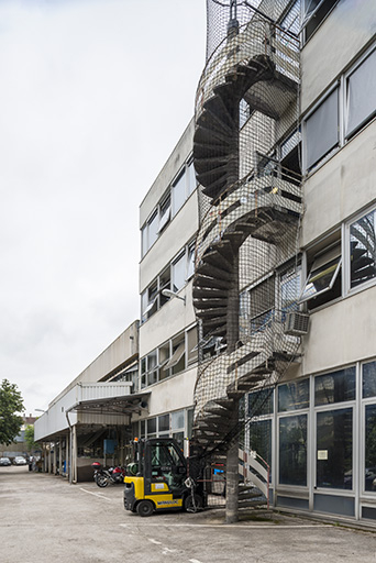 Usine B (12 rue du Tunnel). Elévation de la façade est. © Jérôme Mongreville / Région Bourgogne-Franche-Comté, Inventaire du patrimoine - 2018
