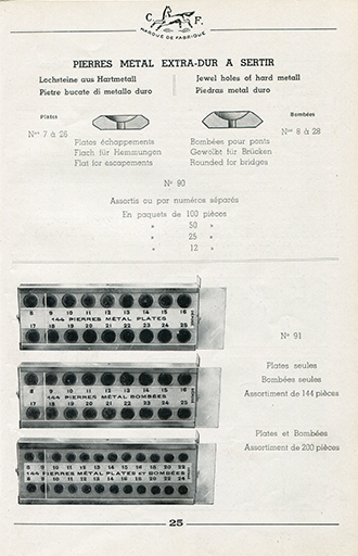 [Exemples de production de la société Cheval Frères :] Pierre métal extra-dur à sertir, 1950. © Laurent Poupard / Région Bourgogne-Franche-Comté, Inventaire du patrimoine - 2018