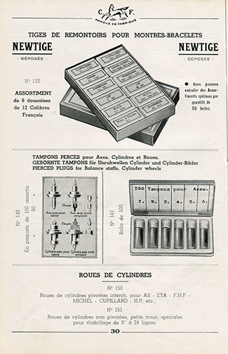[Exemples de production de la société Cheval Frères : tiges de remontoirs et tampons percés], 1950. © Laurent Poupard / Région Bourgogne-Franche-Comté, Inventaire du patrimoine - 2018