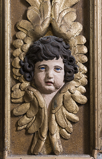 Détail du coté droit du retable. © Sonia Dourlot / Région Bourgogne-Franche-Comté, Inventaire du patrimoine - 2018