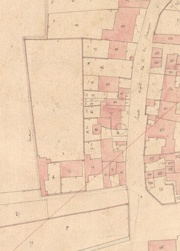 Extrait de l'Atlas parcellaire (1836) du cadastre de la commune de Scey-sur-Saône-et-Saint-Albin. © Guillaume Gézolme / Région Bourgogne-Franche-Comté, Inventaire du patrimoine - 2018 Extrait de l'Atlas parcellaire (1836) du cadastre de la commune de Scey-sur-Saône-et-Saint-Albin. © Guillaume Gézolme / Région Bourgogne-Franche-Comté, Inventaire du patrimoine - 2018