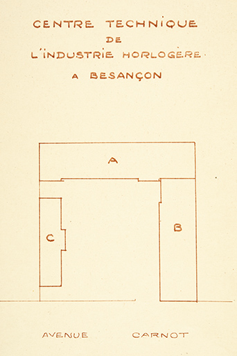 [Plan-masse du Centre Technique de l'Industrie Horlogère], tirage, décembre 1949. © Sonia Dourlot / Région Bourgogne-Franche-Comté, Inventaire du patrimoine - 2019