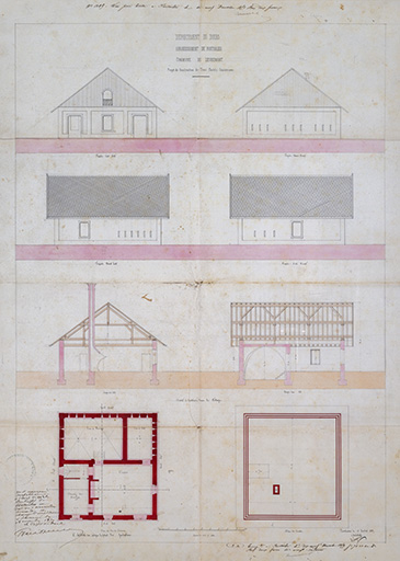 Projet de construction de trois chalets communaux, 1859. © Raphaël Favereaux / Région Bourgogne-Franche-Comté, Inventaire du patrimoine - 2019