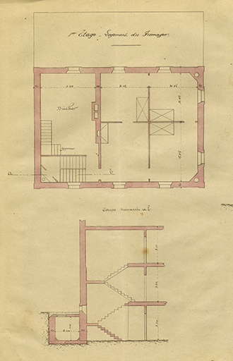 Construction d'un chalet-modèle. Plan du 1er étage, 1905. © Raphaël Favereaux / Région Bourgogne-Franche-Comté, Inventaire du patrimoine - 2019