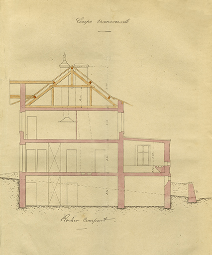 Construction d'un chalet-modèle. Coupe transversale, 1905. © Raphaël Favereaux / Région Bourgogne-Franche-Comté, Inventaire du patrimoine - 2019