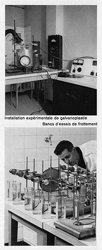 Installation expérimentale de galvanoplastie [et] Bancs d'essais de frottements, 1964. © Laurent Poupard / Région Bourgogne-Franche-Comté, Inventaire du patrimoine - 2019