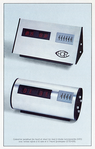 [Prototypes de calendrier perpétuel et de réveil à LED réalisés par le Cetehor], 1975. © Laurent Poupard / Région Bourgogne-Franche-Comté, Inventaire du patrimoine - 2019