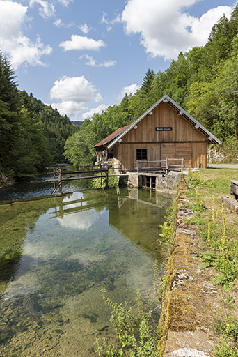 Scierie, depuis l'amont (sud). © Sonia Dourlot / Région Bourgogne-Franche-Comté, Inventaire du patrimoine - 2019