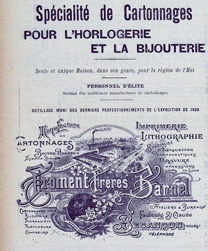 Manufacture de cartonnages Froment et Darnel, 1901. © Raphaël Favereaux / Région Bourgogne-Franche-Comté, Inventaire du patrimoine - 2019 Manufacture de cartonnages Froment et Darnel, 1901. © Raphaël Favereaux / Région Bourgogne-Franche-Comté, Inventaire du patrimoine - 2019