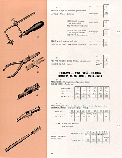 Catalogue L.H.T. 4. [catalogue de production p. 10 : bocfil, pinces et marteaux], [3e quart 20e siècle]. © Laurent Poupard / Région Bourgogne-Franche-Comté, Inventaire du patrimoine - 2019