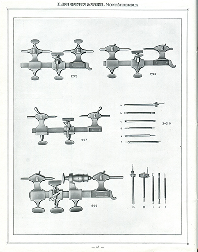Tarif album n° 5. Fabrique d'outils E. Ducommun & Marti [catalogue de production, p. 56 : tours d'horloger et broches], [milieu 20e siècle]. © Laurent Poupard / Région Bourgogne-Franche-Comté, Inventaire du patrimoine - 2019
