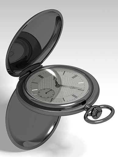 Montre de gousset : boîte savonnette ouverte. © William Berthet / Région Bourgogne-Franche-Comté, Inventaire du patrimoine - 2020