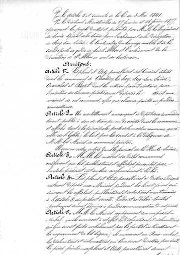 Rapport de G.Bouvaist sur l'achèvement de la dérivation (1877). © Guillaume Gézolme / Région Bourgogne-Franche-Comté, Inventaire du patrimoine - 2020 Rapport de G.Bouvaist sur l'achèvement de la dérivation (1877). © Guillaume Gézolme / Région Bourgogne-Franche-Comté, Inventaire du patrimoine - 2020