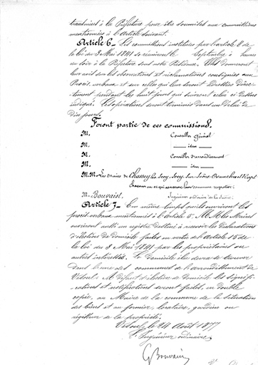 Rapport de G.Bouvaist sur l'achèvement de la dérivation (1877). © Guillaume Gézolme / Région Bourgogne-Franche-Comté, Inventaire du patrimoine - 2020 Rapport de G.Bouvaist sur l'achèvement de la dérivation (1877). © Guillaume Gézolme / Région Bourgogne-Franche-Comté, Inventaire du patrimoine - 2020