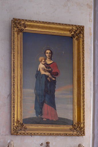 Tableau avec son cadre en bois doré. © Jérôme Mongreville / Région Bourgogne-Franche-Comté, Inventaire du patrimoine - 2020